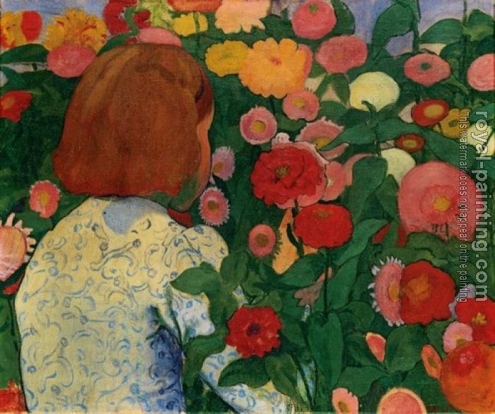 Cuno Amiet : Girl with flowers Cuno Amiet : Girl with flowers